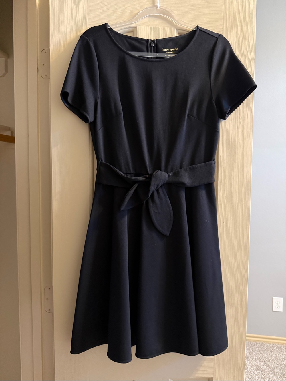 Kate Spade New York black Tie-Waist Fit & Flare